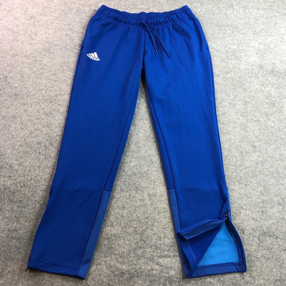 Adidas Mens Track Pants L Blue AEROREADY Ankle Zips Drawstring Athletic